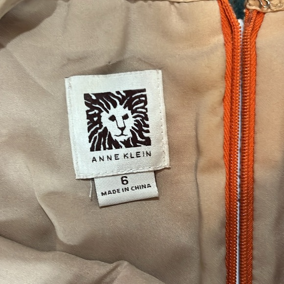 Vintage Anne Klein, sleeveless dress knee length orange - Picture 2 of 3